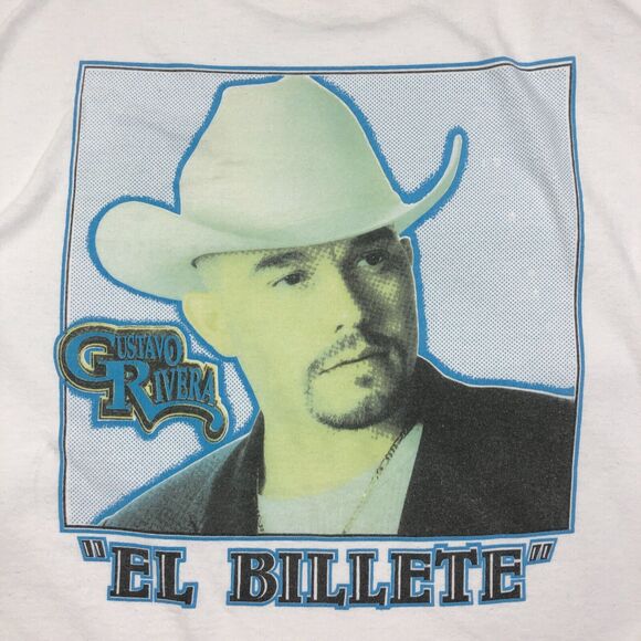 Gustavo Rivera El Billete Concert Tour Merch Tee T Shirt Size Large L White B7 - Picture 2 of 5